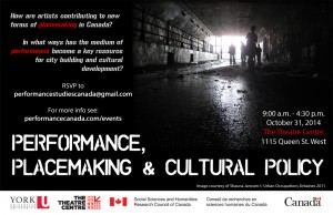 Performance, Placemaking and Cultural Policy Workshop Poster